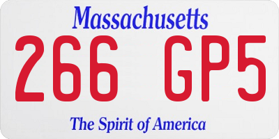 MA license plate 266GP5