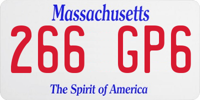MA license plate 266GP6