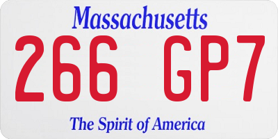 MA license plate 266GP7