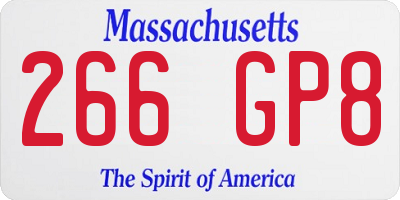 MA license plate 266GP8