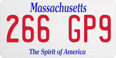 MA license plate 266GP9