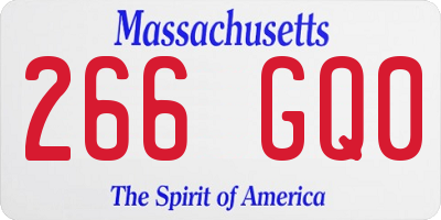 MA license plate 266GQ0