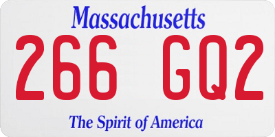 MA license plate 266GQ2