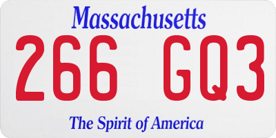MA license plate 266GQ3