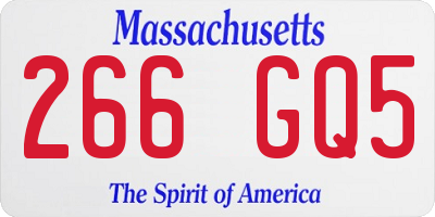 MA license plate 266GQ5