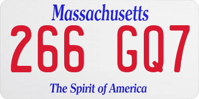 MA license plate 266GQ7