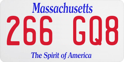 MA license plate 266GQ8