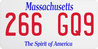 MA license plate 266GQ9