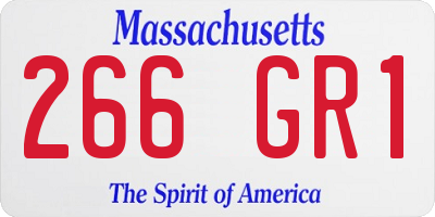 MA license plate 266GR1