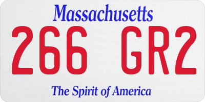 MA license plate 266GR2