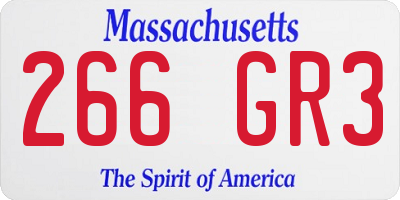 MA license plate 266GR3