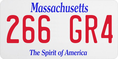 MA license plate 266GR4