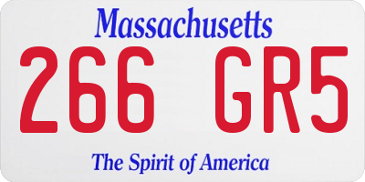 MA license plate 266GR5