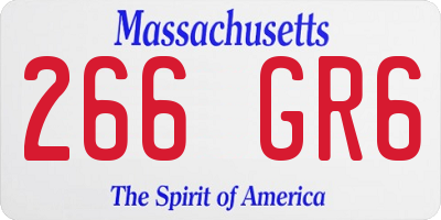 MA license plate 266GR6