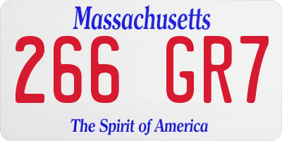 MA license plate 266GR7