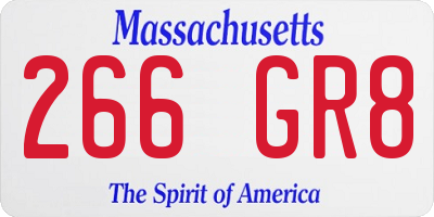 MA license plate 266GR8