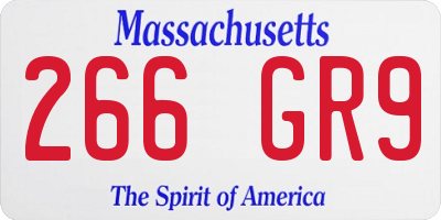 MA license plate 266GR9