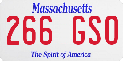 MA license plate 266GS0