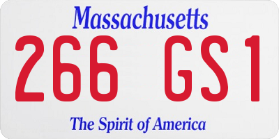 MA license plate 266GS1