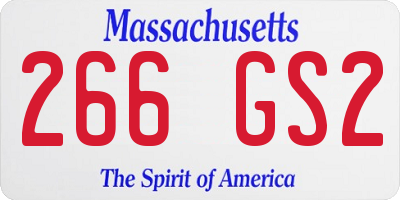 MA license plate 266GS2