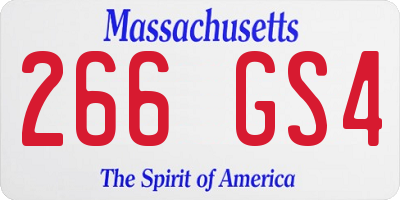MA license plate 266GS4