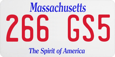 MA license plate 266GS5