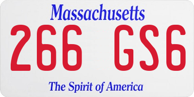 MA license plate 266GS6