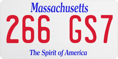 MA license plate 266GS7