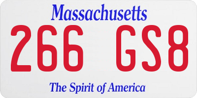 MA license plate 266GS8
