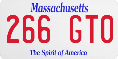 MA license plate 266GT0