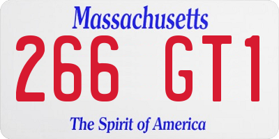 MA license plate 266GT1