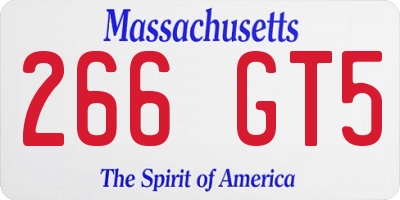 MA license plate 266GT5