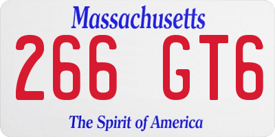 MA license plate 266GT6
