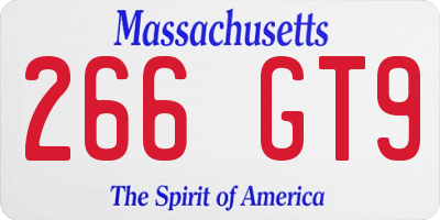 MA license plate 266GT9