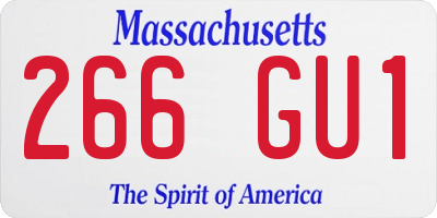 MA license plate 266GU1