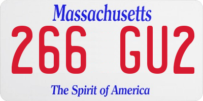 MA license plate 266GU2