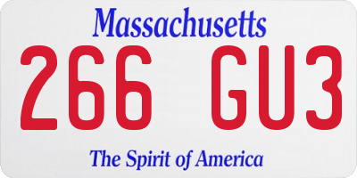 MA license plate 266GU3