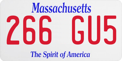 MA license plate 266GU5