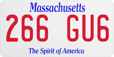 MA license plate 266GU6