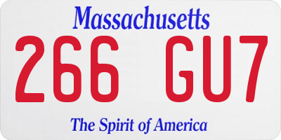 MA license plate 266GU7