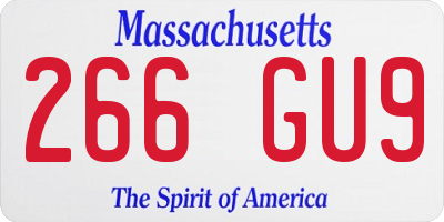 MA license plate 266GU9