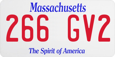 MA license plate 266GV2