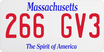 MA license plate 266GV3