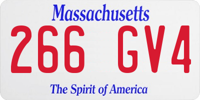 MA license plate 266GV4