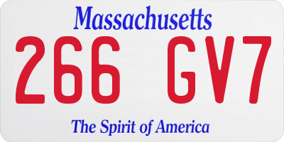 MA license plate 266GV7