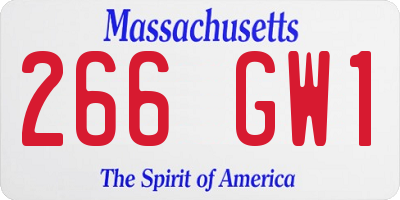 MA license plate 266GW1