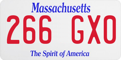 MA license plate 266GX0