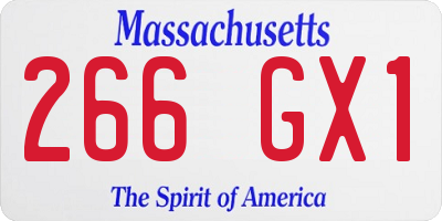 MA license plate 266GX1