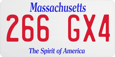 MA license plate 266GX4