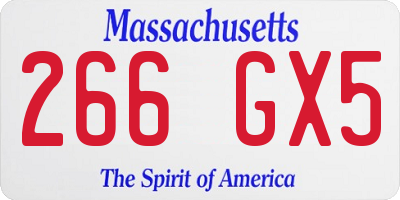 MA license plate 266GX5